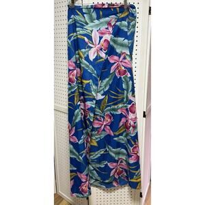 Hilo Hattie Wrap Skirt Womens One Size Blue Orchid Sarong Made USA
